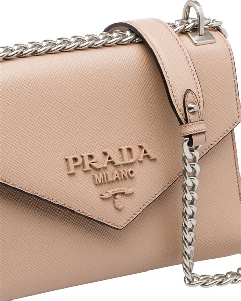 Powder Pink Saffiano Leather Prada Monochrome Bag 